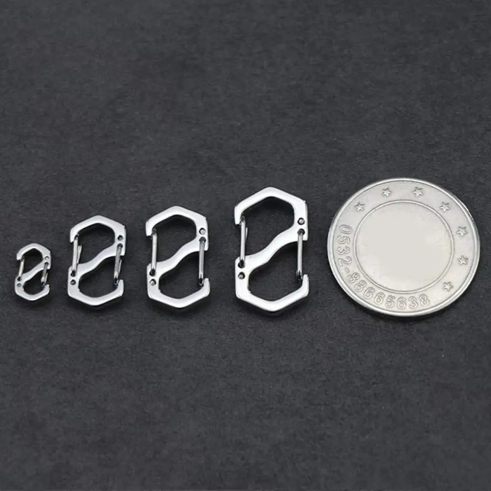 10PCS Stainless Steel Backpack Buckle Silver S Type Carabiner with Lock Handmade Necklace Clasps Jewelry Accessories