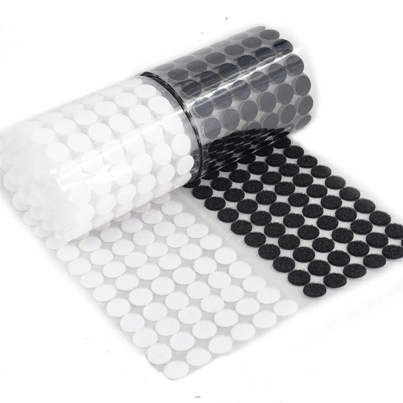 Wholesale 10/15/20mm Self Adhesive Fastener Tape white Transparent Dots Disc Adhesive Strong Glue Sticker Round Coins Hook Loop