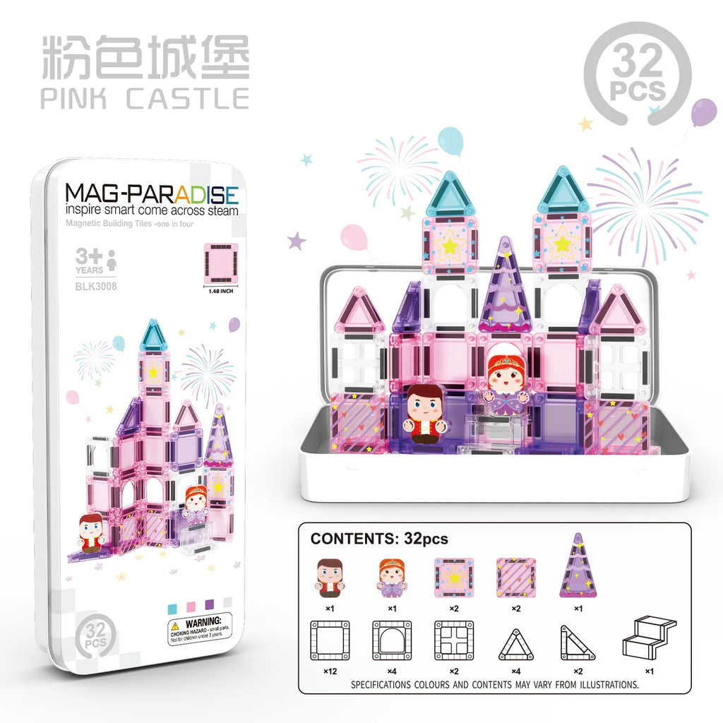 Mini Magnetic Building Blocks for Children, Portable Magnetic Toys with Bright Colors and Fun Designs, Birthday and Holiday Gift