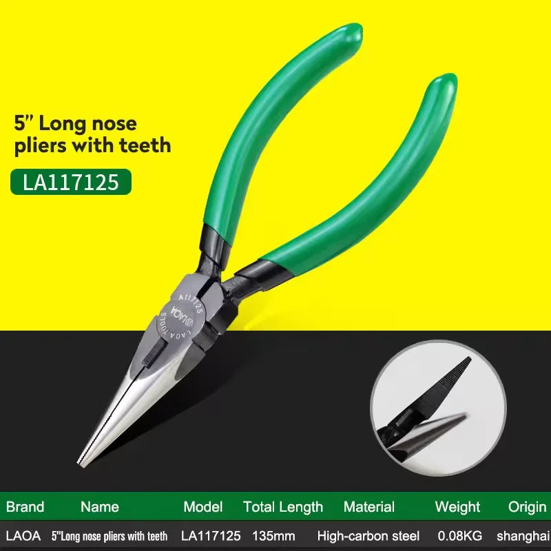 LAOA 5" wire cutters with viscose handle, small needle-nose pliers, small oblique-nose pliers, manual pliers