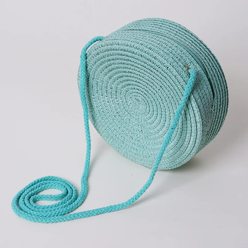 Personalized Name Daisy Straw Crossbody Bag Women Round Woven Shoulder Bag Summer Beach Handbag Gift