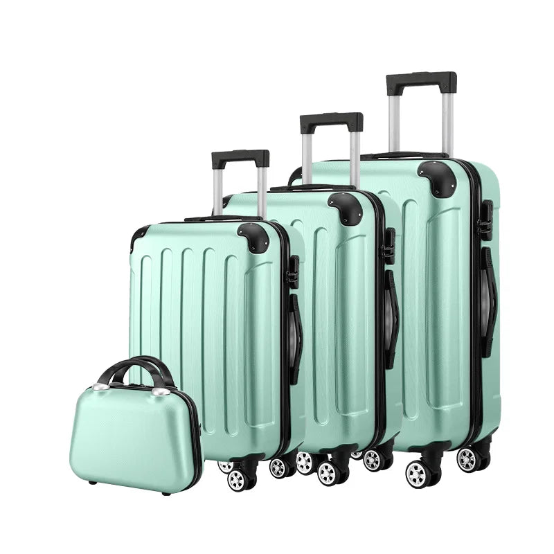 Wholesale new 4 in1 hardside luggage  valise de voyage 4 pcs  suit case bags trolley travel Abs Pc suitcase