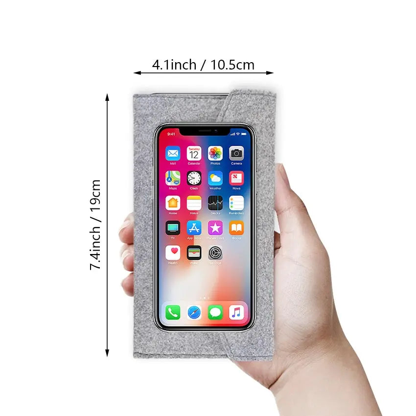 Multifunction Felt Purse for Men and Women, Wallet, Storage Bag, Glasses, Mobile Phone Case, Cash Card Holder, Portable Pouch