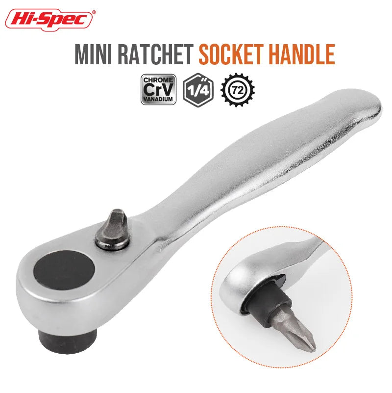 Mini 1/4 inch Double Ended Quick Socket Ratchet Wrench Socket Screwdriver Bit Driver Quick Release Ratchet Wrench Hand Tools