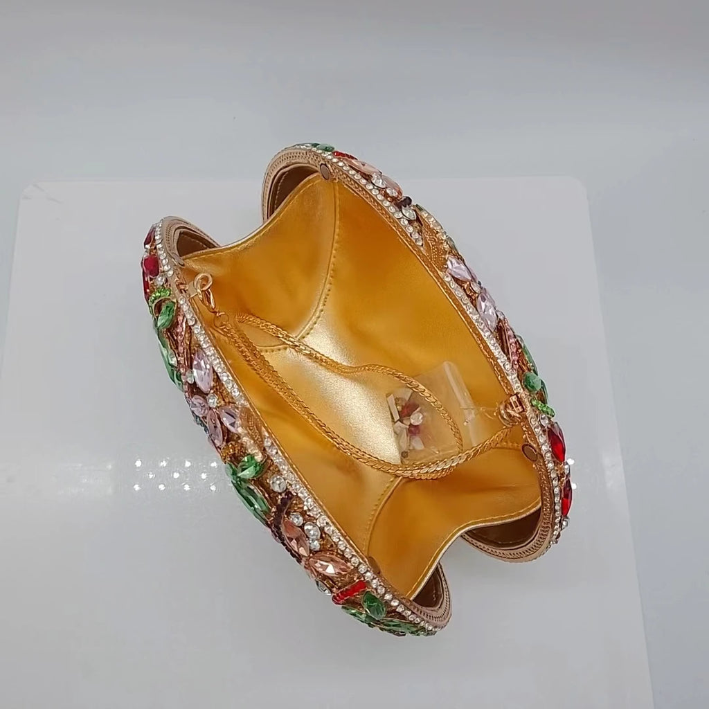 Designer Colorful Crystal Wallet Luxury Rhinestone Party Evening Clutch Bag for Women