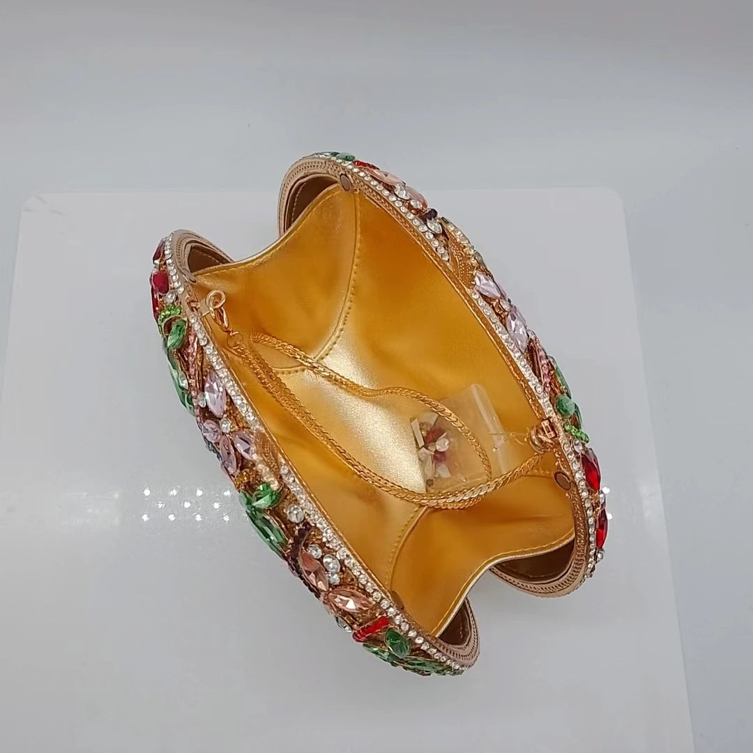 Designer Colorful Crystal Wallet Luxury Rhinestone Party Evening Clutch Bag for Women