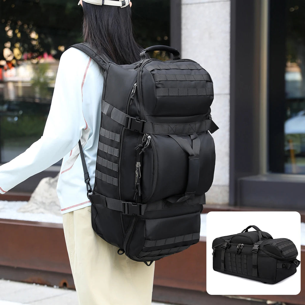 Outdoor Mountaineering Bag 90L Super Large Capacity Backpack Waterproof Long-Distance Travel Hiking Backpack Camping Storage Backpack Forest Off-Road Club Desert Travel