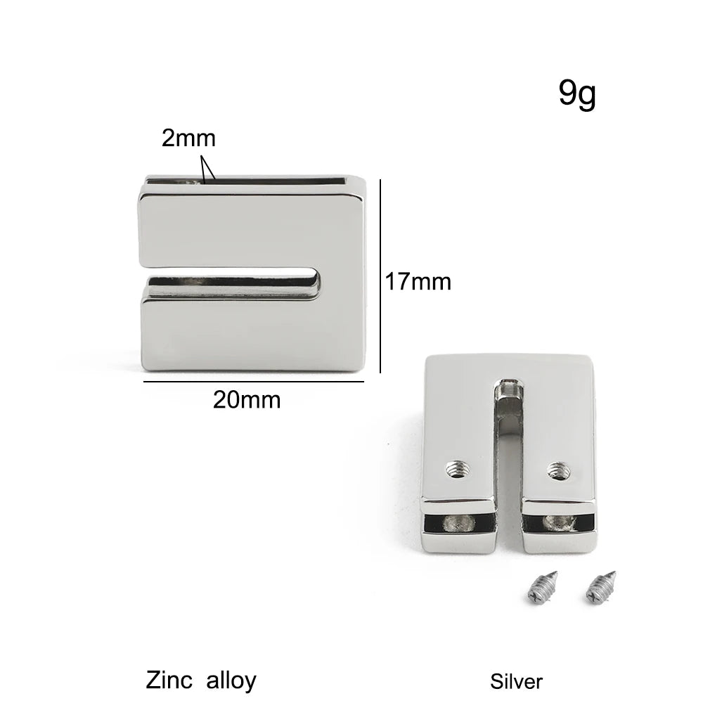 10/50/100PCS Belt Buckles in Bulk Metal Strap Connector For Leather Cord End Caps with Loop Bag Hoodie DIY Bracelet Accessories