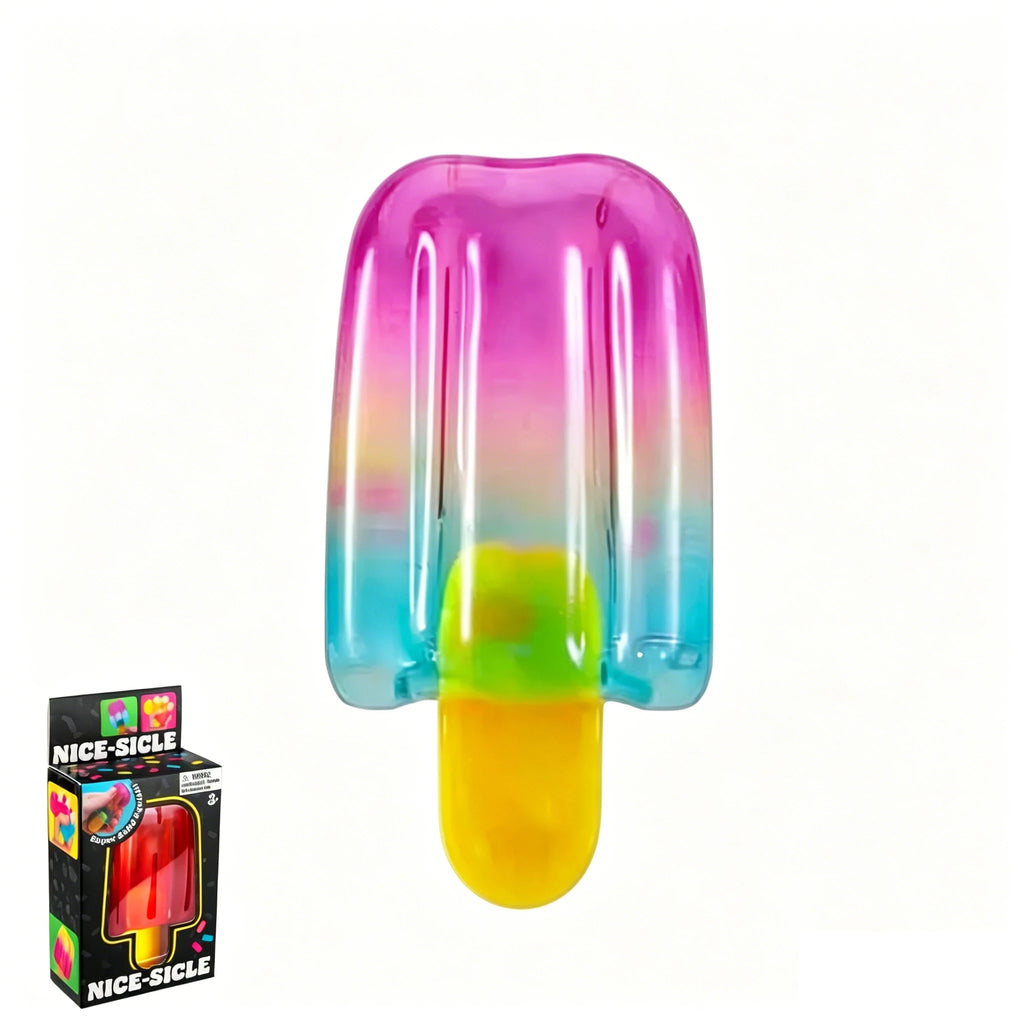 1pc Transparent Gradient Popsicle Squishy Stress Relief Squeeze Fidget Toy Anti Anxiety Sensory Toy Kids Birthday Gift.