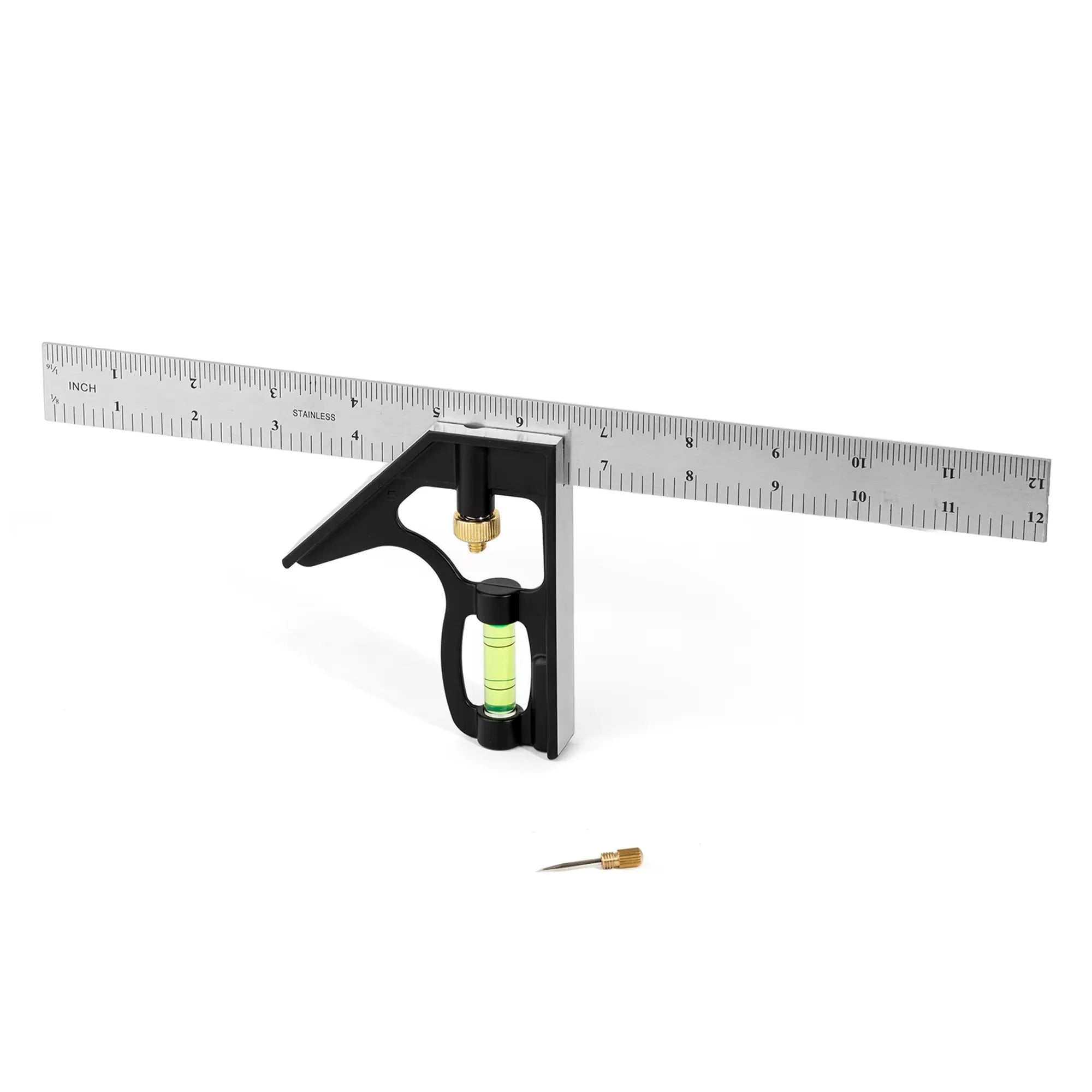 300mm 12inch Adjustable Stainless Steel Angle Combination Square Ruler 45 90 Degree Carpenter Measuring Rulers with Bubble Level