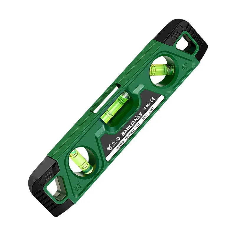 Three Bubble Level Ruler 0° 45° 90° 230mm Mini Horizontality Gauge Shockproof Magnetic Leveling Aligner Inclinometro Level Tools
