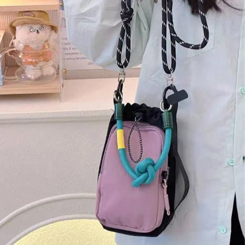 Nylon Drawstring Sport Outdoor Lightweight Crossbody Bag Mobile Phone Bag Water Bottle Bag Shoulder Bags Travel Accessories