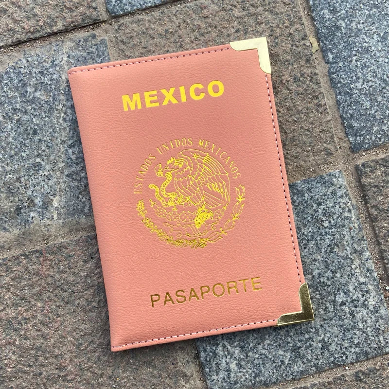 Mexico Passport Cover Metal Edges and Corners Passport Holder Travel Wallet Women Fashion Covers for Passports
