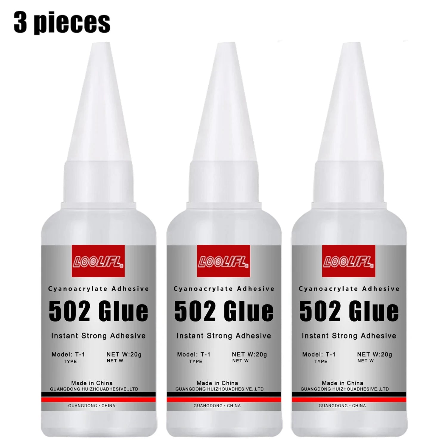LOOLIFL-1-5pcs 502 Super Glue Instant Quick-drying Cyanoacrylate Adhesive Leather Rubber Wood Metal Strong Bond Liquid Glue Tool
