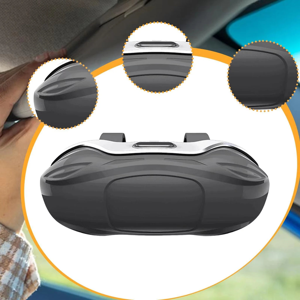 Car Glasses Case Sunglasses Storage Box Car Visor Glasses Case Premium ABS Flocking Inner Anti-Scratch Eyeglasses Protection Box