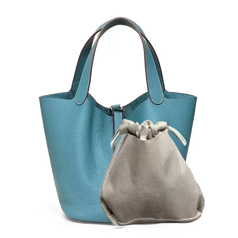 Real Leathe Women Bags Handbags Bucket Bag New Fashion Tote Bag Genuine Leather Luxury Desginer Big Size Large Lady Hand Bags