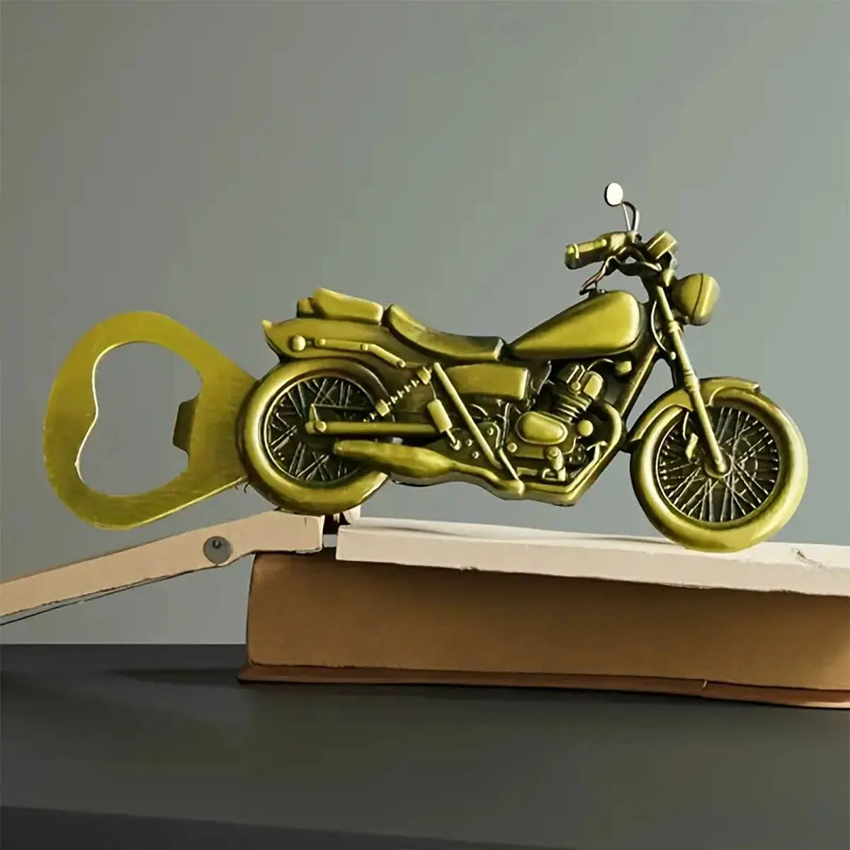 A Vintage Bronze-Colored Motorcycle Bottle Opener - Valentine's Day Party Gift for Beer Enthusiasts and Men's Birthday, Valentine's Day Gift