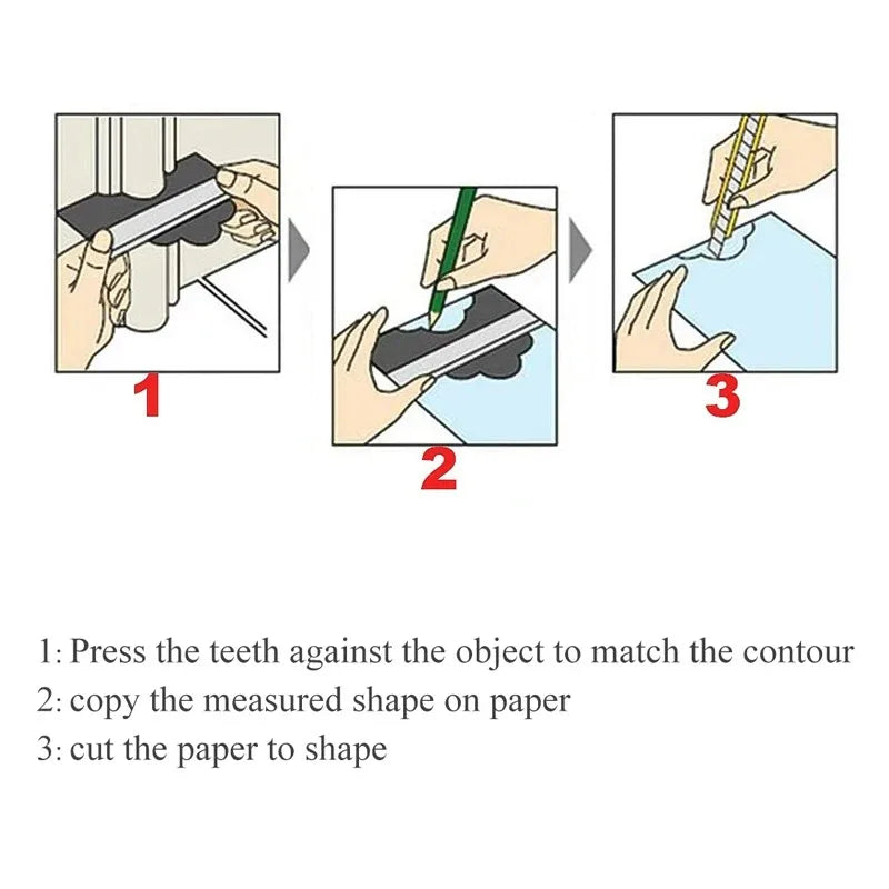 Building Woodworking Measuring Instrument Ceramic Tile Tool Contour Gauge Line Copier Ruler Cutting Template