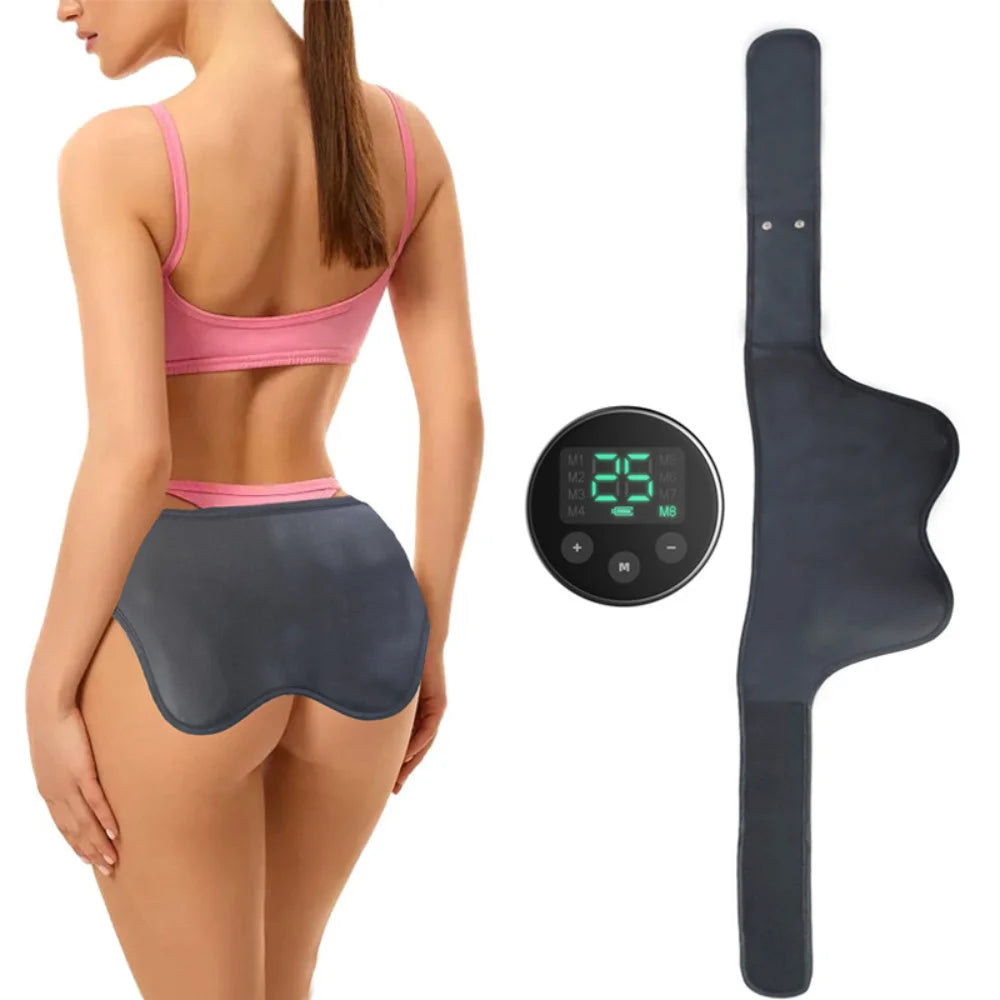Ems Butt Lifting Massager Pad 8 Modes 25 Levels Muscle Stimulator for Glute Shaping Toning, Ergonomic Design with Hd Display