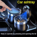 Car Ashtray Multi Functional Metal Inner Liner with LED Lights Press to Open Lid Creative Car Ashtray Car Accessories