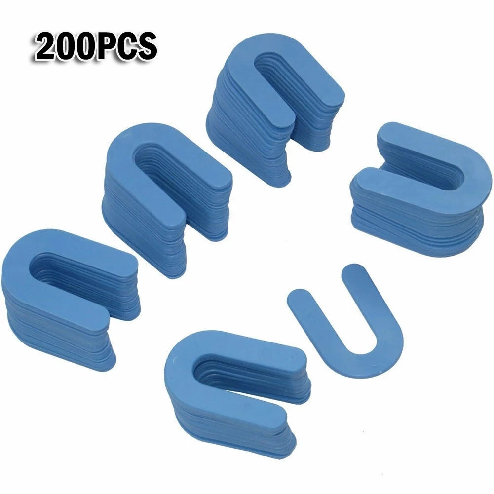 200pcs U-shaped Horseshoe Shims Reusable Tile Spacers PP Level Wedges Positioning Clips For Marble Granite Aligning
