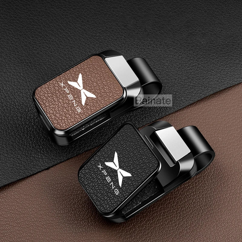 Car Sun Visor Glasses Case Storage, Leather Wear-Resistant Sunshade Sunglasses Holder, For XPENG G6 P7 G9 MONA M03 G3 P5 2025
