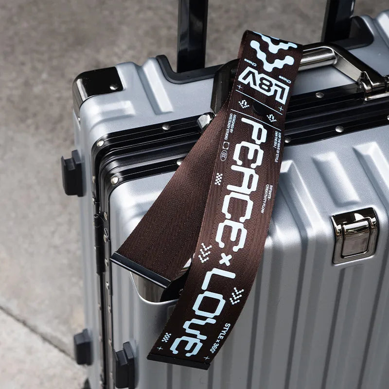 CHASE PEACE LOVE A81 Luggage Tag Fluorescent Green Travel Suitcase Identifier Strap, Anti-Lost Suitcase Label for Airplane