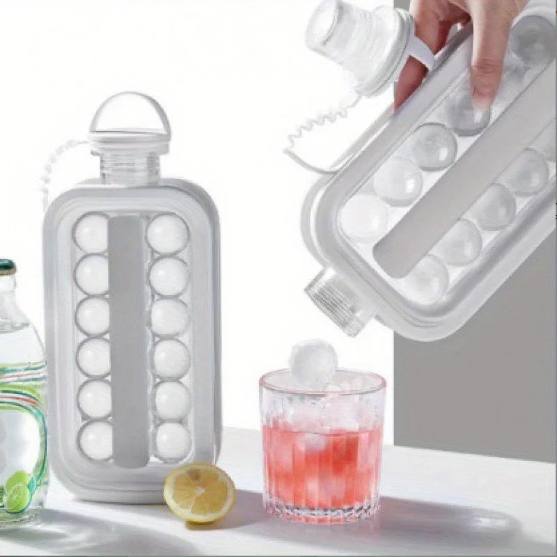 New Folding Ice Maker Water Bottle Ice Making Mold Food Grade Soft Silicone Ice Maker 2 In 1 Kettle Ice Box Ice Cube Household