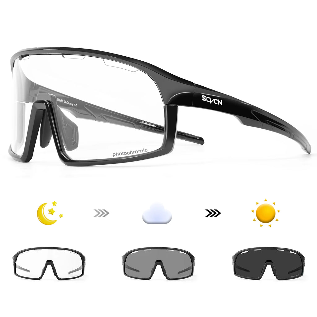 SCVCN Photochromic Sunglasses Cycl Men UV400 Eyewear Sports MTB Outdoor Goggles Bicycle UV400 Women Cycling Glasses Sunglasses