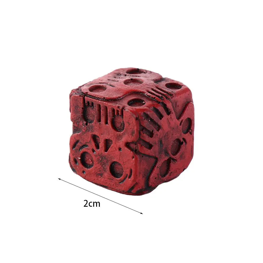 Durable Skull Dice Hand Carved Wear-Resistant Skeleton Cube Dice Portable Resin Ghostly Dice Set Haunted Gaming