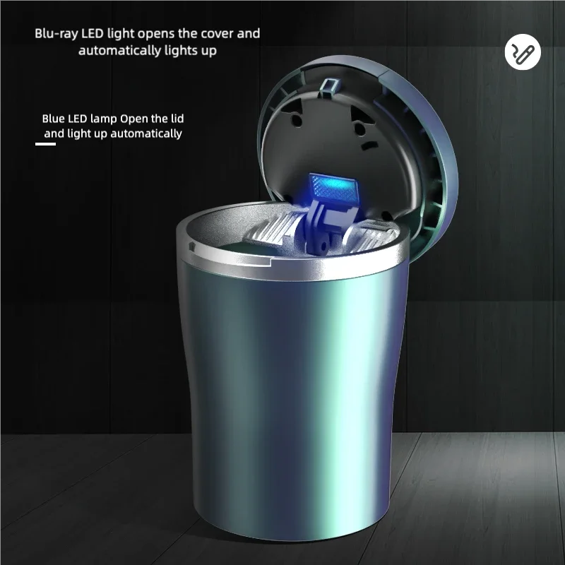 1 pcs Car-use Colorful Damping Ashtray  Universal LED Car ashtray Garbage collection