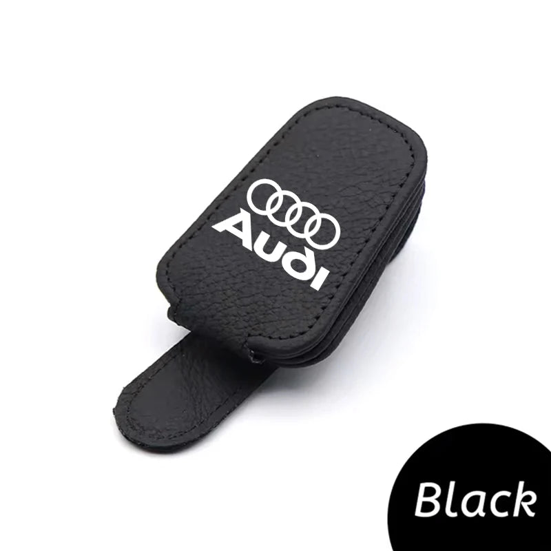 Car Leathers Glasses Clip Sun Visor Sunglasses Card Box For Audi Sline Q1 Q2 Q3 Q4 Q5 Q6 Q7  A4 A3 A6 TT S4 S5 S6 A1 A2 A5 A7 A8
