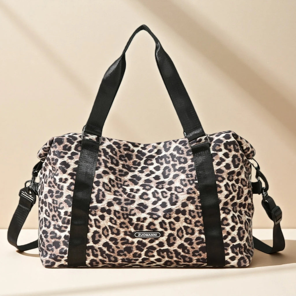 Leopard Printing Travel Duffels Bag Large Capacity Sports Gym Tote Bag Weekend Luggage Storage Bag for Students