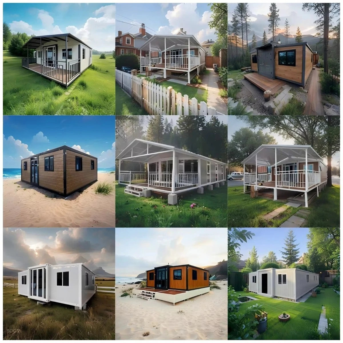 20ft/20ft Expandable Tiny House on Wheels Trailer Slide Outs Ready to Ship Home 2 Bedroom Prefabricated Mobile