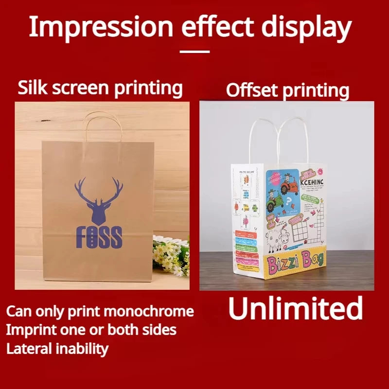 Wholesale kraft paper bags with Handle Custom Logo Cosmetic Clothing Packaging Bags Grocery Shopping Bags Gift Bags