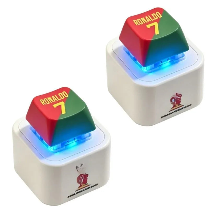2026 New CreativeKey Pendant  Siu Press-and-Squeeze Stress-Relief Keyboard Sound-Emitting and Light-Up Keychain Gift Anime