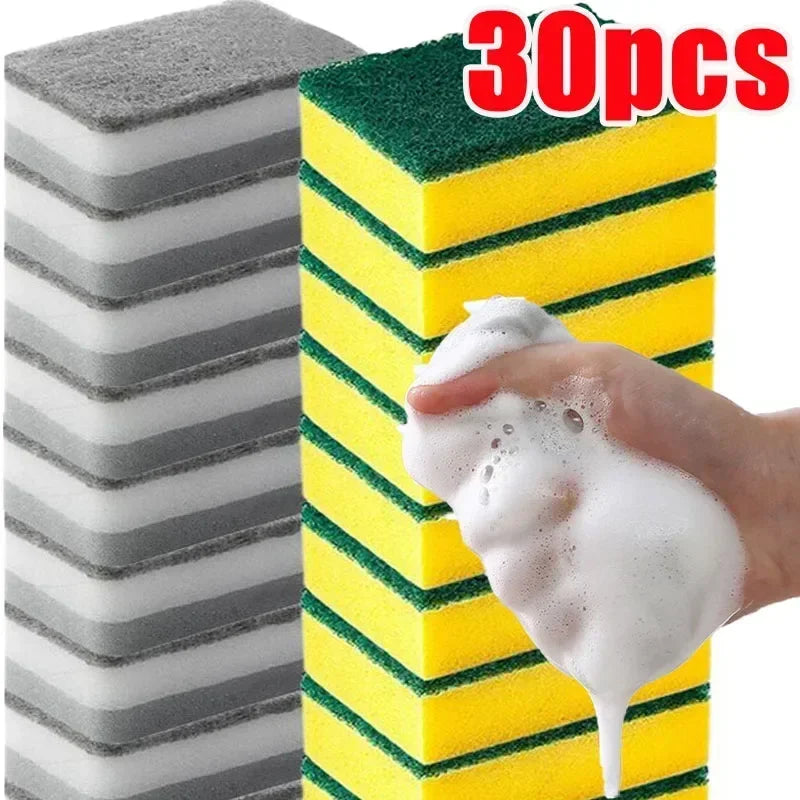 5-50pcs Magic Cleaning Sponges Double-sided Reusable Kitchen Sponge Wipes Pan Pot Dishwashing Scouring Pads Brush Clean Tools