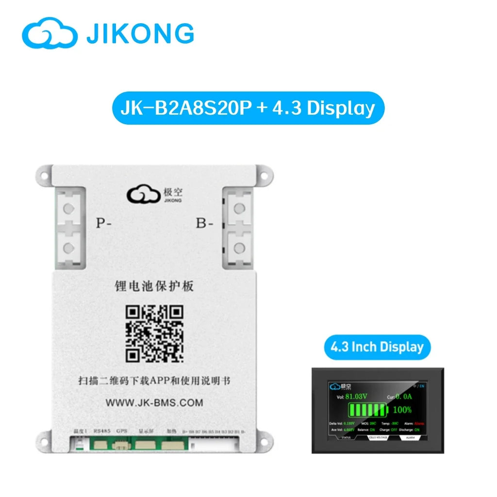 JIKONG JK-B2A8S20P BMS Lifepo4 Li-Ion Lto Battery 200A Active Balanced Smart BMS 4S-8S 12V/24V Active Balance Current 2A