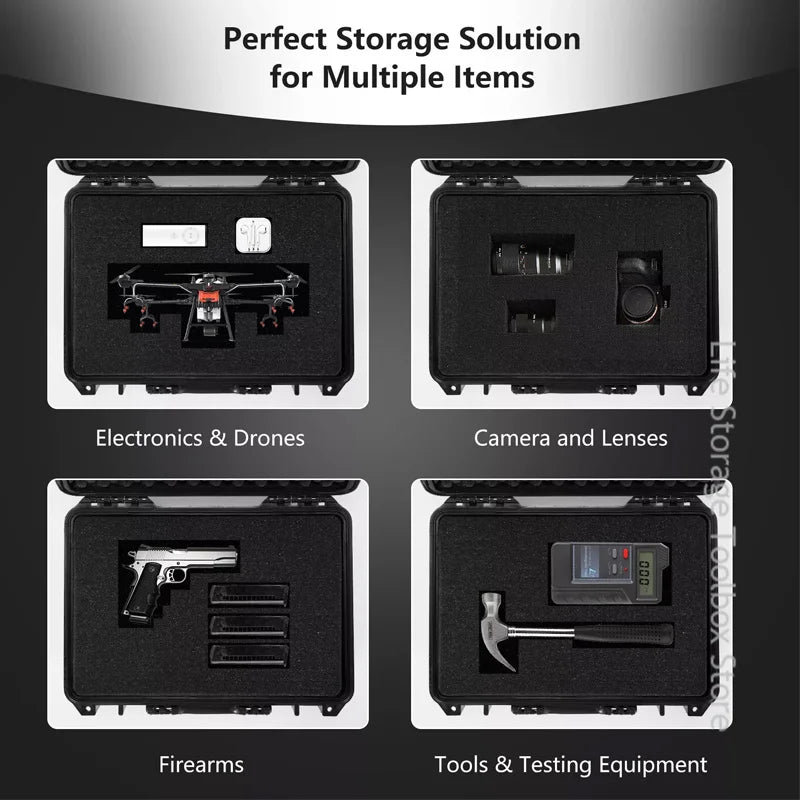 1pc Safety Instrument Tool Box Waterproof Hard Carry Case Bag Tool Case Sponge Protective Tool Storage Box Shockproof Hard Case