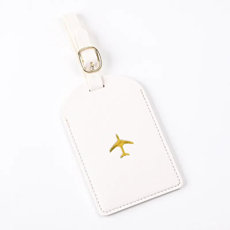 Thicken PU Hot Stamping Aircraft Boarding Pass Luggage Tag  Suitcase Name Label Travel Tags Luggage Tags Travel Accessories
