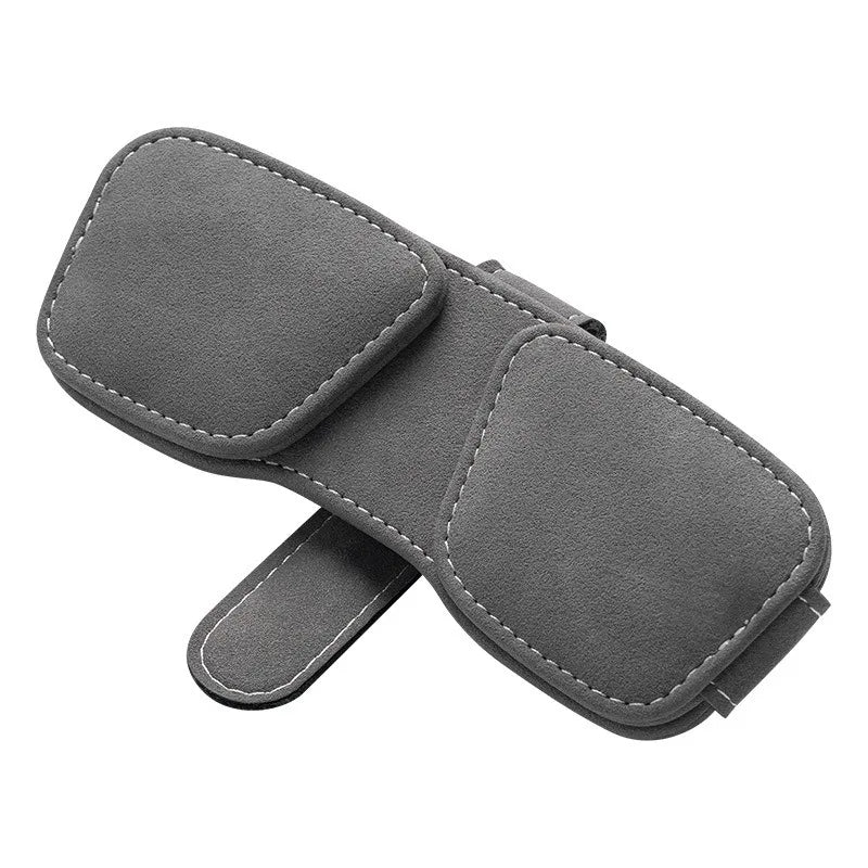 Car Sun Visor Sunglasses Holder, Magnetic Suede Clip, Double Clip for Glasses & Tickets, Car Interior Storage Accessories