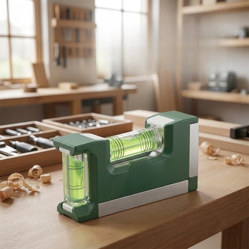 83mm ABS Level Double Bubble Leveling Ruler Magnetic Pocket Level Gradienter For Pipe Vertical Alignment Measurement Tool