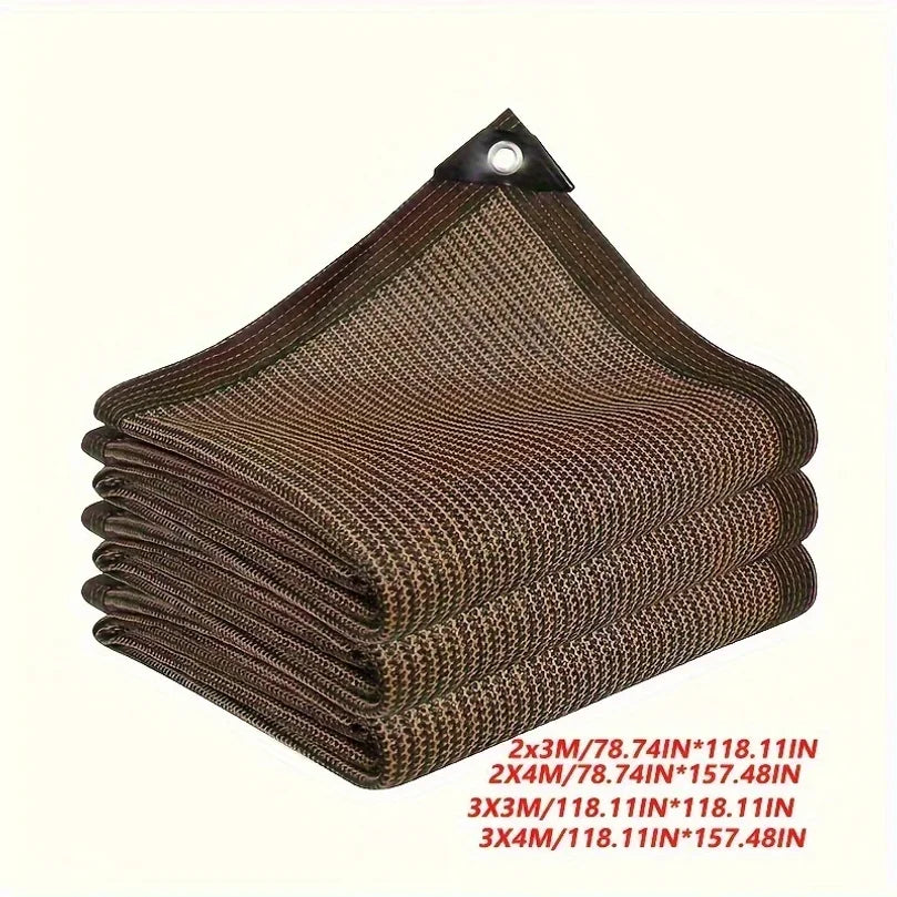 Brown UV Protection Sun Shade Canopy, Durable Outdoor Shade Net, Multiple Sizes for Pool Picnic Travel Outdoor Activities