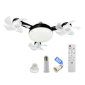 E27 Screw in Ceiling Fan Light with Remote Control Socket Fan Light Drone Fan Dimmable 3Color Dimming for Bedroom Kitchen Garage