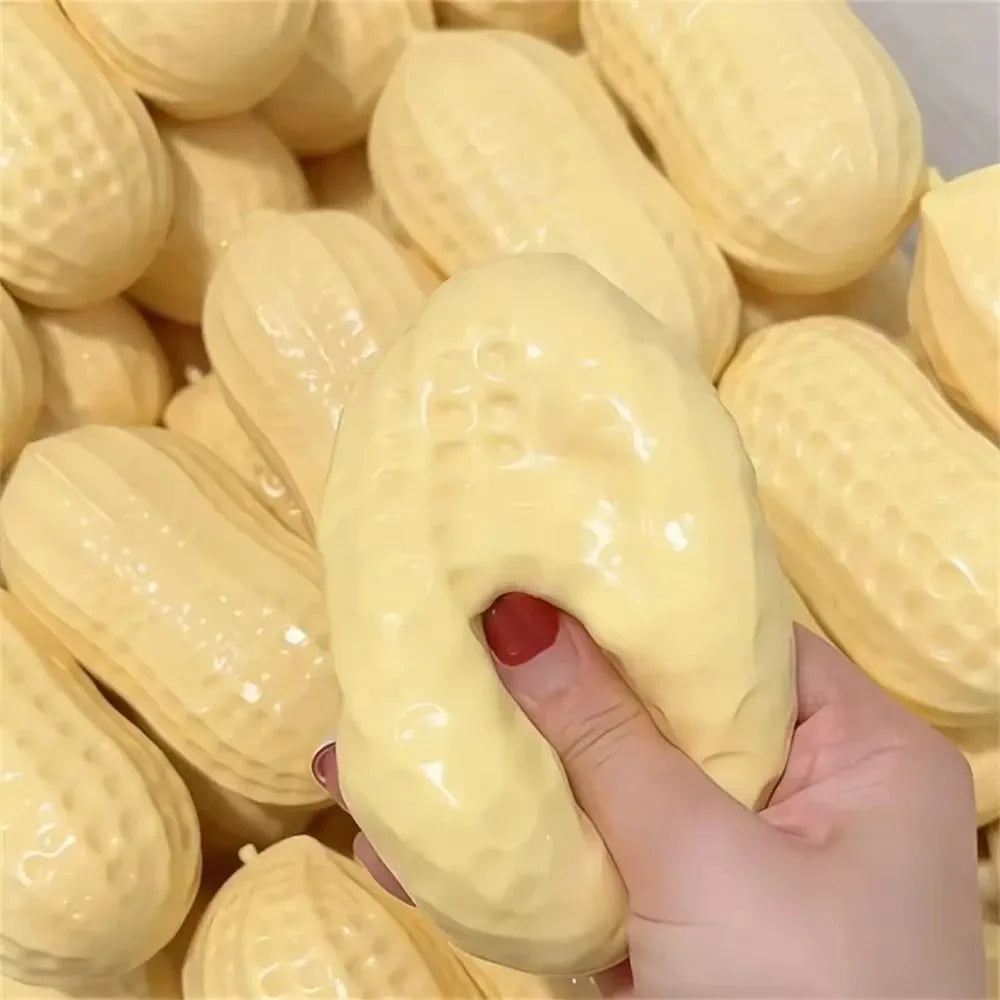 11CM Peanut Stress Ball Crunchy Squeeze Ball Squishy Toy Buttery-Soft Feel Fidget Toy ASMR Sensory Anti Stress Toys Slow Rebound