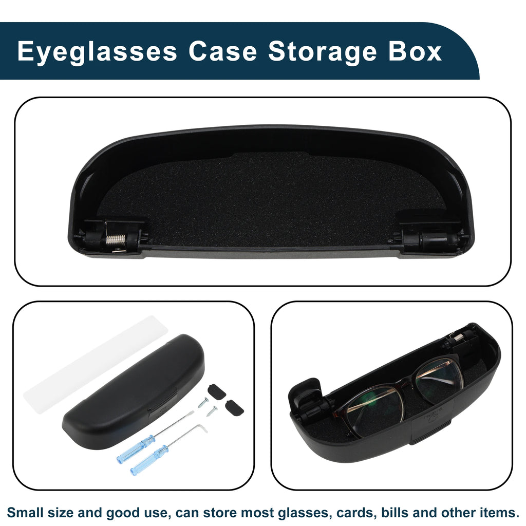 UXCELL Car Sunglasses Case for Peugeot 308 14-26 Eyeglasses Holder Storage Box Black 1 Set