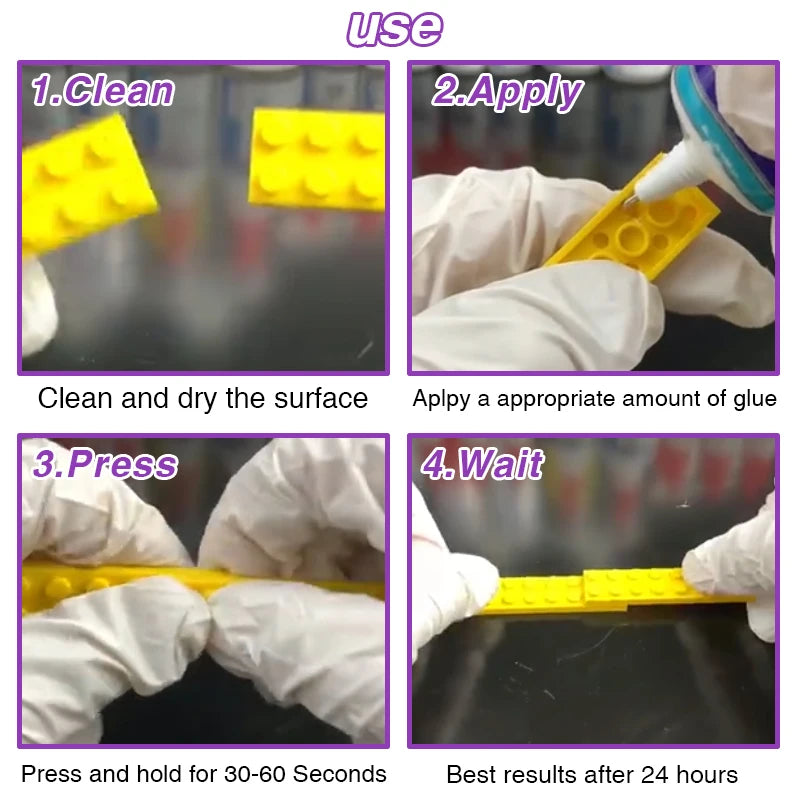Korea T9000 Building Block Glue Transparent Soft Multi-purpose 15/50/110ML Adhesive DIY Daily Use Glue Repair Model Toy