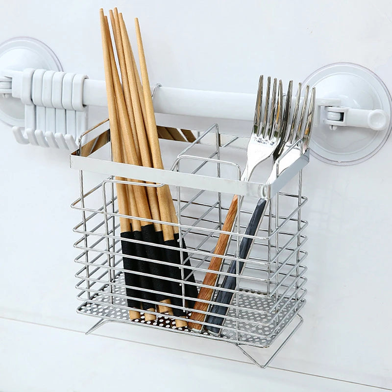 Suspension Type Household Stainless Steel Kitchen Cutlery Holder Drainer For Chopstick Forks Spoons Storage Organizer Ware Racks
