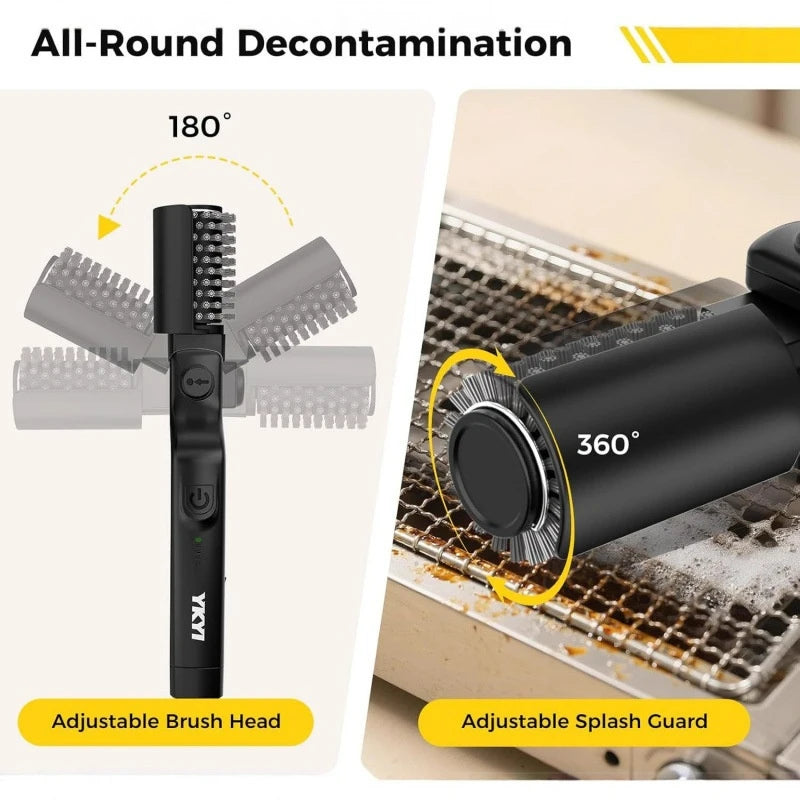 Electric BBQ Grill Cleaning Brush –Efficient Oil Stain Removal，360° All-Round Deep Cleaning, Safeguard Your Health