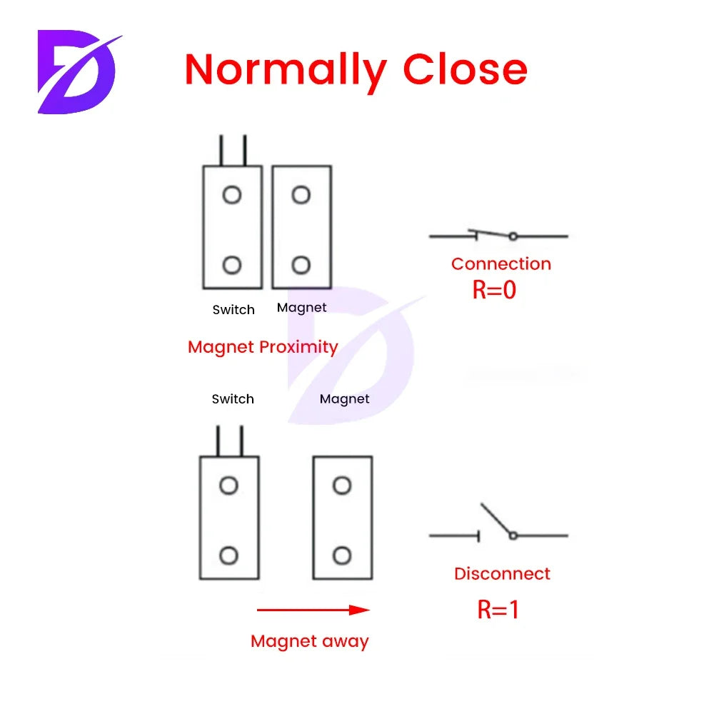 1-10PCS MC-38 Wired Door Window Sensor Magnetic Switch Home Alarm System Detector Reed Switch